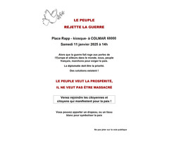 Marche pour la paix : Le peuple rejette la guerre !